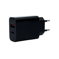 Carregador Portátil Preto / Carregador Rápido Bivolt Turbo Tipo C