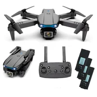 Drone Pro 4k E99 Pro Gravação Wifi 2.4g Com Quatro Baterias Cor:preto