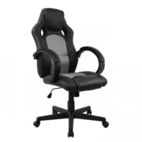 Cadeira Presidente Gamer Em Couro Pu Preta Com Cinza Pelegrin Pel-3002 Cadeira Presidente Gamer Em Couro Pu Preta Com Cinza Pelegrin Pel-3002
