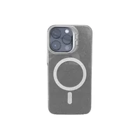 Capa Capinha Case Brilho Luxo Glitter Premium Magsafe Magnética Com Suporte Bracket Para Iphone 15 Pro Max - Branco Capa Capinha Case Brilho Luxo Glitter Premium Magsafe Magnética Com Suporte Bracket Para Iphone 15 Pro Max - Branco