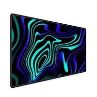 Mouse Pad Gamer Speed Extra Grande Desk Pad Profissional Premium Com Borda Costurada 70x30 - Aquarela Ciano Roxo