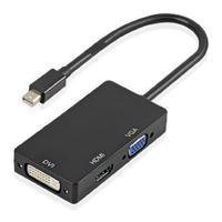 Cabo Adaptador Conversor 3 Em 1 Mini Display Port Para HDMI Dvi Vga