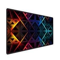 Mouse Pad Gamer Speed Extra Grande Profissional 90x40 - Geométrico Laranja E Azul
