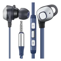 Fone Ouvido Com Microfone S9 Com Cabo De Corda Nylon Cabo P2 Cor Azul
