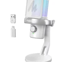 Microfone Condensador Usb Sem Fio Maono Dm40 Pro RGB Com Redução De Ruído Por Ia - Branco