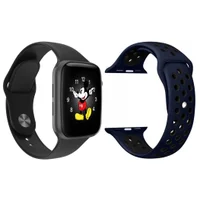 Kit 1 Relógio Inteligente Smartwatch Ld5 Preto Android Ios + 1 Extra Multiira Sport Azul E Preto