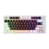 Teclado Mecanico Gamer Sem Fio Tri Mode Bluetooth Fire Phoenix Bk-f75 Pro Cheese White Switch Purple