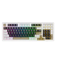Teclado Sem Fio Gamer Mecanico Bluetooth Tri Mode Fire Phoenix Bk-f99 Pro Cheese White Switch Purple