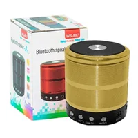 Mini Caixa De Som Portatil Bluetooth Speaker Ws-887 Dourada
