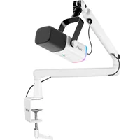 Microfone Dinâmico Fifine Usb/xlr Com Braço RGB Branco Tam8w