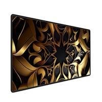 Mouse Pad Gamer Speed Extra Grande Desk Pad Profissional Premium Com Borda Costurada 70x30 - Royal Dourado
