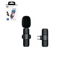 Microfone De Lapela K9 - Sem Fio Wireless - Usb Tipo-c - Preto - Mic0051