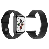 Kit 1 Relógio Inteligente Smartwatch T500 Iwo Max Preto Android Ios + 1 Multiira Extra Milanese Preto Kit 1 Relógio Inteligente Smartwatch T500 Iwo Max Preto Android Ios + 1 Multiira Extra Milanese Preto