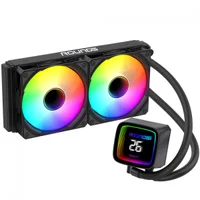 Water Cooler Round5 Boreah Black, ARGB, 240mm, Com Display, Intel-amd, Pwm, Preto, R5-wc-boreah-240b-2234