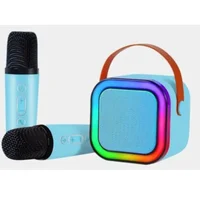 Caixa De Som Bluetooth azul Com 2 Microfones Sem Fio Com Alto-falante Bluetooth Brincadeira Para A Família Karaokê Caixa De Som Bluetooth azul Com 2 Microfones Sem Fio Com Alto-falante Bluetooth Brincadeira Para A Família Karaokê