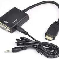 Cabo Adap Conversor HDMI Para Vga C/ Cabo Auxiliar De Áudio