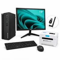 Kit Computador D-PC5301 com Monitor AMO-1019 Teclado Mouse Sem Fio Wi-Fi e Impressora KP-IM612