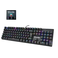 Teclado Mecânico Gamer Clanm King Preto RGB Switch Vermelho