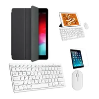 Kit Capa Smart Case Preto / Teclado E Mouse Branco E Película Para Tablet 2021 9a Geração 10.2"