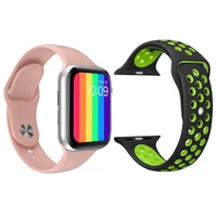 Kit 1 Relógio Inteligente Smartwatch Iwo12 Lite Rosa Android Ios + 1 Multiira Extra Sport Preto Com Verde