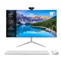 Computador All In One 19" Aitek Branco Completo com Teclado Mouse Sem Fio e Webcam Ideal Home Office