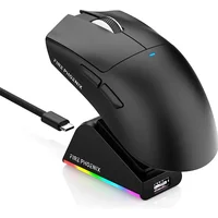 Mouse Gamer Sem Fio Bluetooth 26000 Dpi Paw3395 Fire Phoenix Bk-r11x Preto