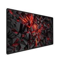 Mouse Pad Gamer Speed Extra Grande Desk Pad Profissional Premium Com Borda Costurada 90x50 - Mirror Vermelho
