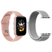 Kit 1 Relógio Inteligente Smartwatch Ld5 Rosa Android Ios + 1 Multiira Extra Nylon Branco