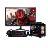 Computador Gamer Preto i5 4ª 16gb Ram Ssd 480gb Rx 560 Tela 21.5" Gabinete Aquario