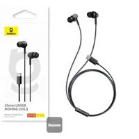 Fone De Ouvido Com Fio Usb-c Com Microfone Baseus Encok Cz1 Preto Fone De Ouvido Com Fio Usb-c Com Microfone Baseus Encok Cz1 Preto