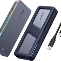 Case Externa Ugreen SSD M.2 Nvme E Sata 20 Gbps Usb 3.2 Gen 2x2, Luz RGB Capacidade Até 8 Tb