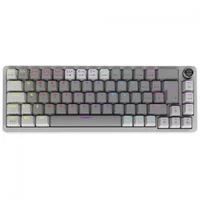 Teclado Mecânico Gamer PCyes Mecka White Ghost, Rainbow, Switch Outemu Red, 65%, Abnt2, Cinza E Branco, Tpmkwgrd
