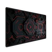 Mouse Pad Gamer Speed Extra Grande Desk Pad Profissional Premium Com Borda Costurada 90x40 - Nave Door Vermelho