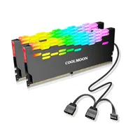 Kit 2 Dissipadores de Calor para Memória RAM, LED ARGB 5V, 3 Pinos, COOLMOON, DDR3, DDR4, DDR5