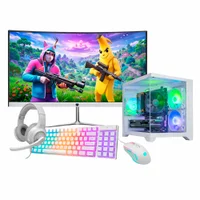 Computador Designer Intel i7 4ª 16gb Ram Ssd 960gb GTX 1050 Monitor 23" Curvo + Combo Gamer Branco