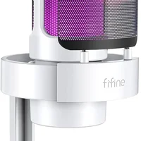 Microfone Gamer Fifine Ampligame A8, Usb, RGB, Cardioide, Touch Mute, Para PC E Streaming - Branco