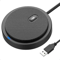 Microfone de Mesa Condensador Omnidirecional USB com Botão Mudo – Ideal para Home Office