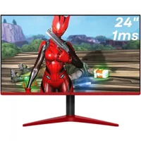 Monitor Gamer HQ 24 Full HD LED, 75hz, 1ms, HDMI, Preto E Vermelho - 24ghq75