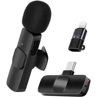 Microfone Lapela Sem Fio K9 Com Cancelamento De Ruído Compatível Com Iphone Android Gravações E Lives
