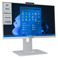 Computador All In One Concórdia 23.8" Full HD, Intel Core I7-10700, 8GB DDR4, SSD 480GB, Webcam, Wi-Fi, Windows 11 Pro, Branco