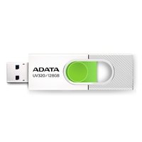Pen Drive 128GB ADATA UV320, USB 3.2, Retrátil, Branco e Verde - AUV320-128G-RWHGN