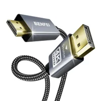 Cabo Displayport Para HDMI 4k 4,5m Benfei Nylon Alumínio Cabo Displayport Para HDMI 4k 4,5m Benfei Nylon Alumínio