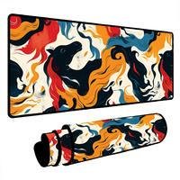 Mouse Pad Gamer Speed Extra Grande Desk Pad Profissional Premium Com Borda Costurada 70x35 - Cavalo Abstrato