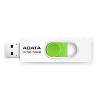 Pen Drive 512GB ADATA UV320, USB 3.2, Retrátil, Branco e Verde - AUV320-512G-RWHGN