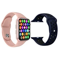 Kit 1 Relógio Inteligente Smartwatch W34 S Rosa Android Ios + 1 Extra Multiira Sport Azul E Preto