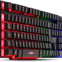Teclado Gamer Semi Mecânico Multimídia LED RGB Qwerty Antighosting Usb Para PC Notebook XBOX Series X S Ps4 Ps5