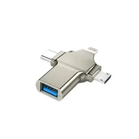 Adaptador Do Otg 3 Em 1 USB 3.0, Para Micro USB E Lightning Adaptador Do Otg 3 Em 1 USB 3.0, Para Micro USB E Lightning