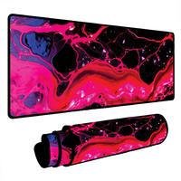 Novo Mouse Pad Gamer Deskpad Speed Extra Grande Borda Costurada Profissional 70x35 - Liquid Rosa Preto