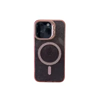 Capa Capinha Case Brilho Luxo Glitter Premium Magsafe Magnética Com Suporte Bracket Para Iphone 13 Pro - Rosa Capa Capinha Case Brilho Luxo Glitter Premium Magsafe Magnética Com Suporte Bracket Para Iphone 13 Pro - Rosa
