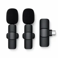 Microfone Lapela Duplo Sem Fio Tipo C Plug And Play Hd